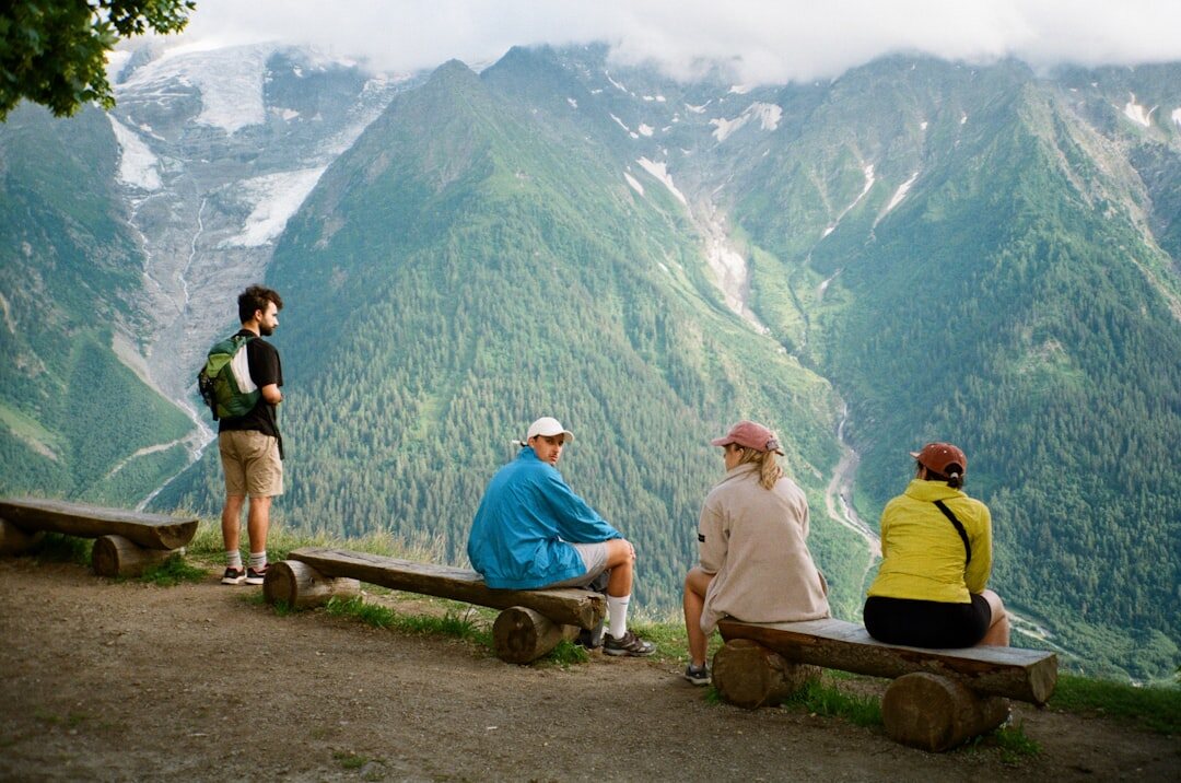 Group of senior hikers on a nature trip in the mountains